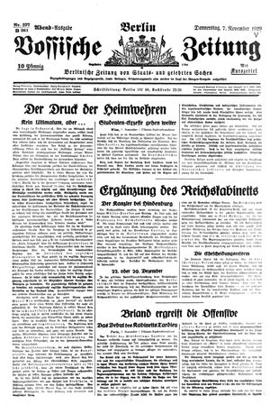 Vossische Zeitung vom 07.11.1929