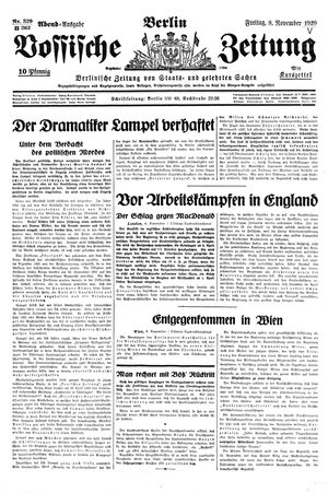 Vossische Zeitung vom 08.11.1929