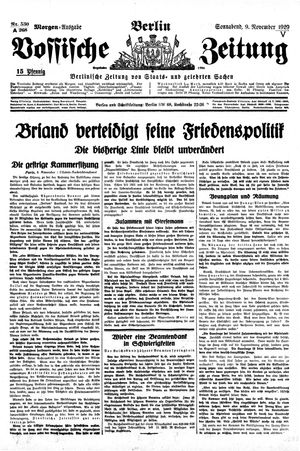 Vossische Zeitung vom 09.11.1929