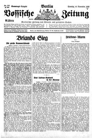 Vossische Zeitung vom 10.11.1929