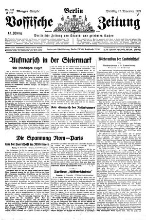 Vossische Zeitung on Nov 12, 1929