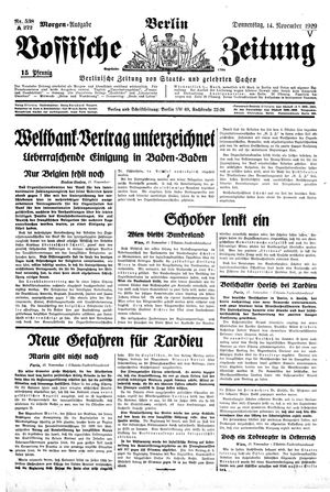 Vossische Zeitung vom 14.11.1929