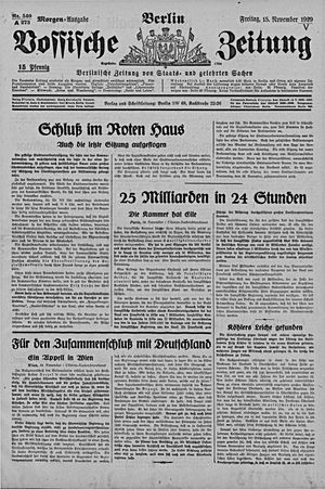 Vossische Zeitung on Nov 15, 1929