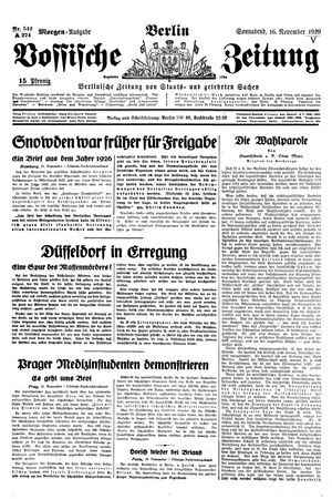 Vossische Zeitung vom 16.11.1929