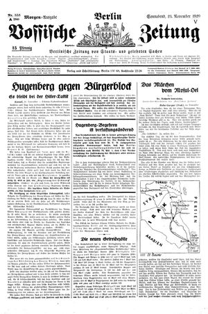 Vossische Zeitung vom 23.11.1929