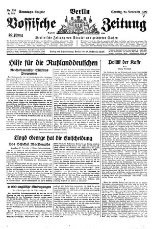 Vossische Zeitung vom 24.11.1929