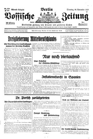 Vossische Zeitung vom 26.11.1929