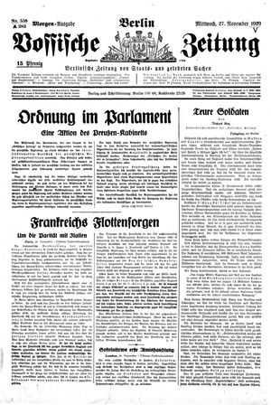 Vossische Zeitung vom 27.11.1929