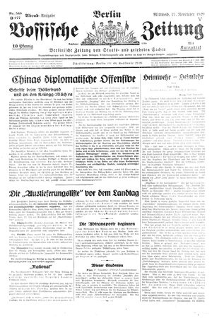 Vossische Zeitung vom 27.11.1929