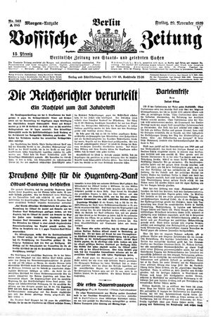 Vossische Zeitung vom 29.11.1929