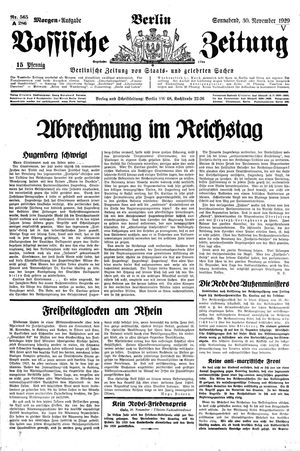 Vossische Zeitung vom 30.11.1929