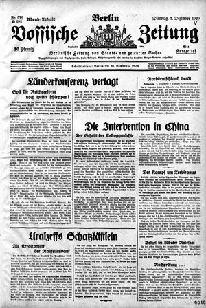 Vossische Zeitung vom 03.12.1929