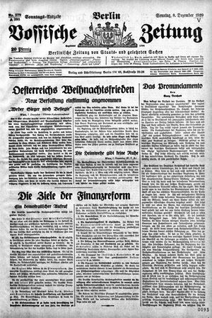 Vossische Zeitung vom 08.12.1929