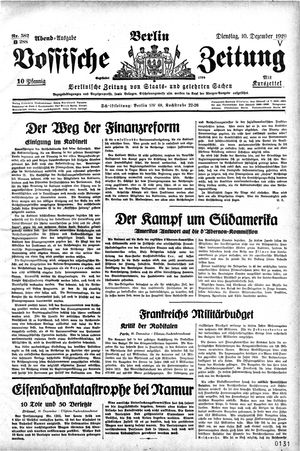 Vossische Zeitung vom 10.12.1929