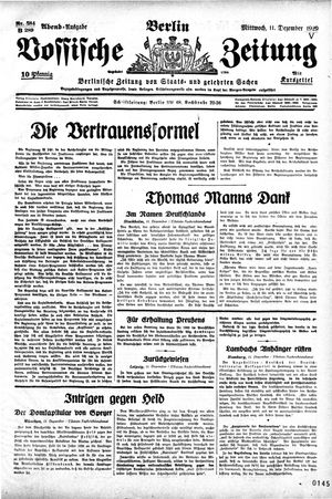 Vossische Zeitung vom 11.12.1929