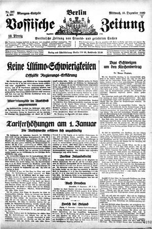 Vossische Zeitung on Dec 18, 1929