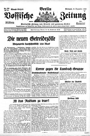 Vossische Zeitung on Dec 18, 1929