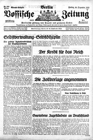 Vossische Zeitung vom 20.12.1929