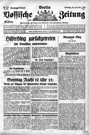 Vossische Zeitung vom 22.12.1929