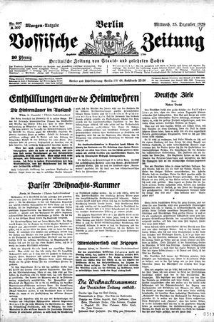 Vossische Zeitung vom 25.12.1929