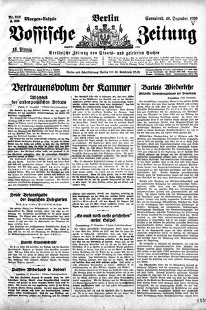 Vossische Zeitung vom 28.12.1929
