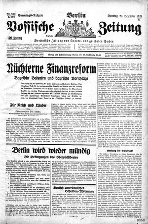 Vossische Zeitung vom 29.12.1929