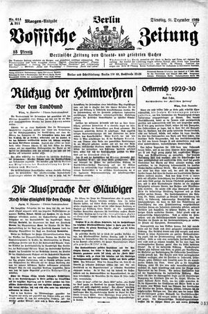 Vossische Zeitung vom 31.12.1929
