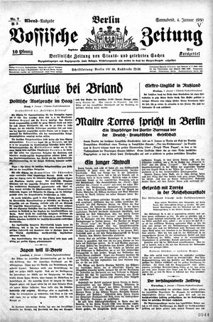 Vossische Zeitung vom 04.01.1930
