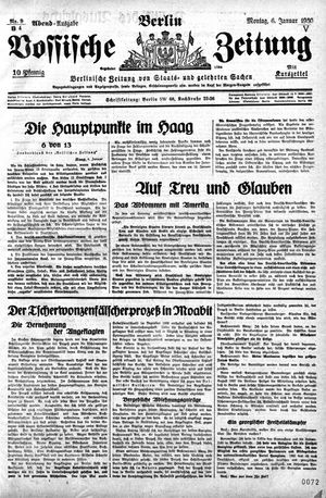 Vossische Zeitung vom 06.01.1930