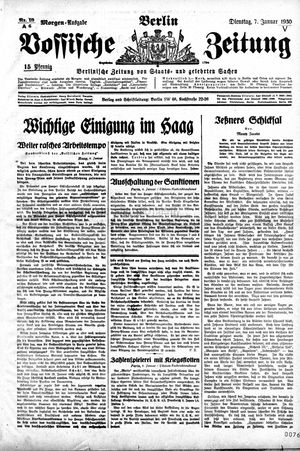 Vossische Zeitung vom 07.01.1930