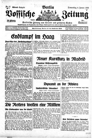 Vossische Zeitung vom 09.01.1930