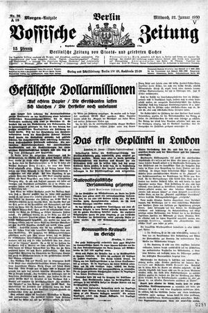Vossische Zeitung vom 22.01.1930