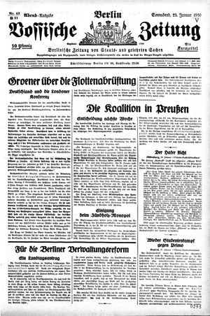Vossische Zeitung vom 25.01.1930