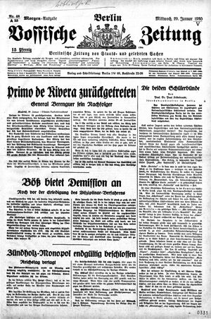 Vossische Zeitung vom 29.01.1930