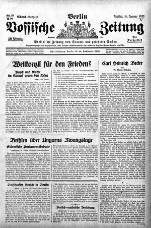 Vossische Zeitung vom 31.01.1930