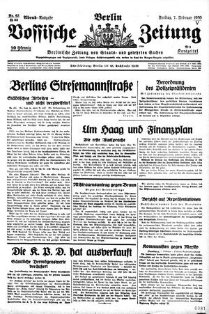 Vossische Zeitung on Feb 7, 1930