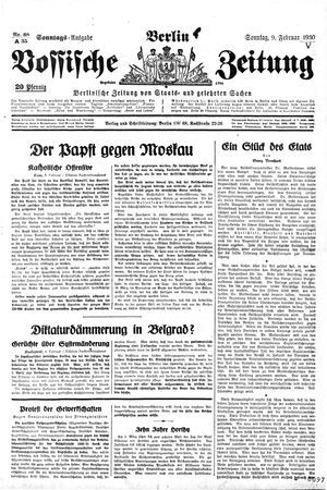 Vossische Zeitung vom 09.02.1930