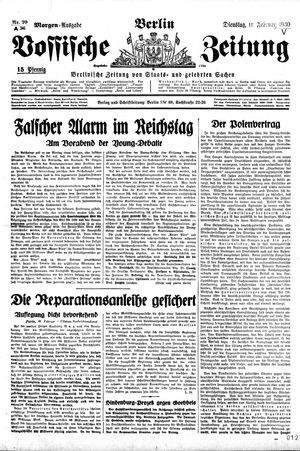 Vossische Zeitung vom 11.02.1930