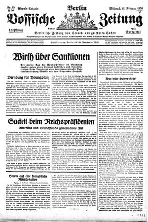 Vossische Zeitung on Feb 12, 1930