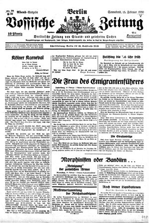 Vossische Zeitung vom 15.02.1930