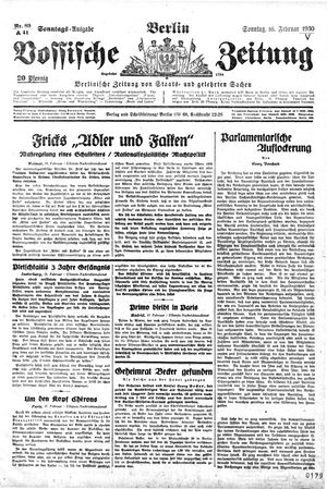 Vossische Zeitung on Feb 16, 1930