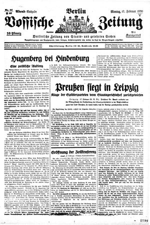 Vossische Zeitung on Feb 17, 1930