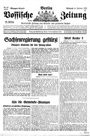 Vossische Zeitung vom 19.02.1930