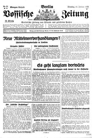 Vossische Zeitung vom 25.02.1930
