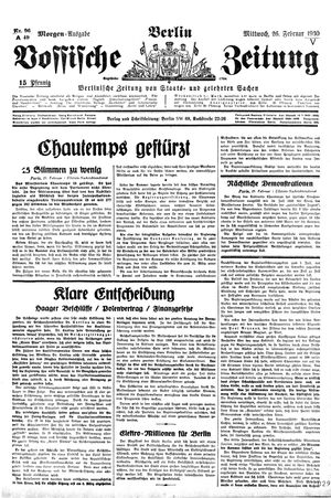 Vossische Zeitung vom 26.02.1930