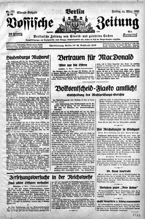 Vossische Zeitung vom 14.03.1930