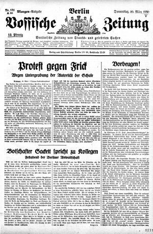 Vossische Zeitung on Mar 20, 1930