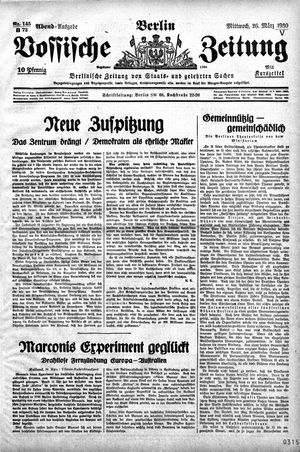 Vossische Zeitung vom 26.03.1930