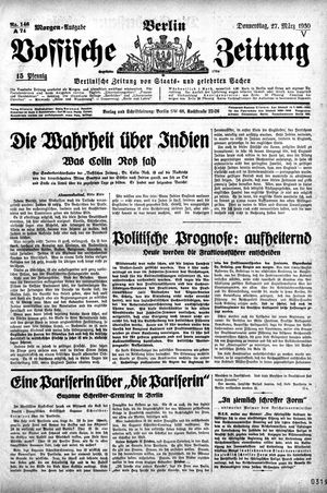 Vossische Zeitung on Mar 27, 1930