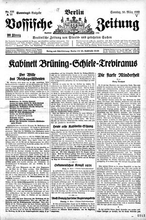 Vossische Zeitung vom 30.03.1930